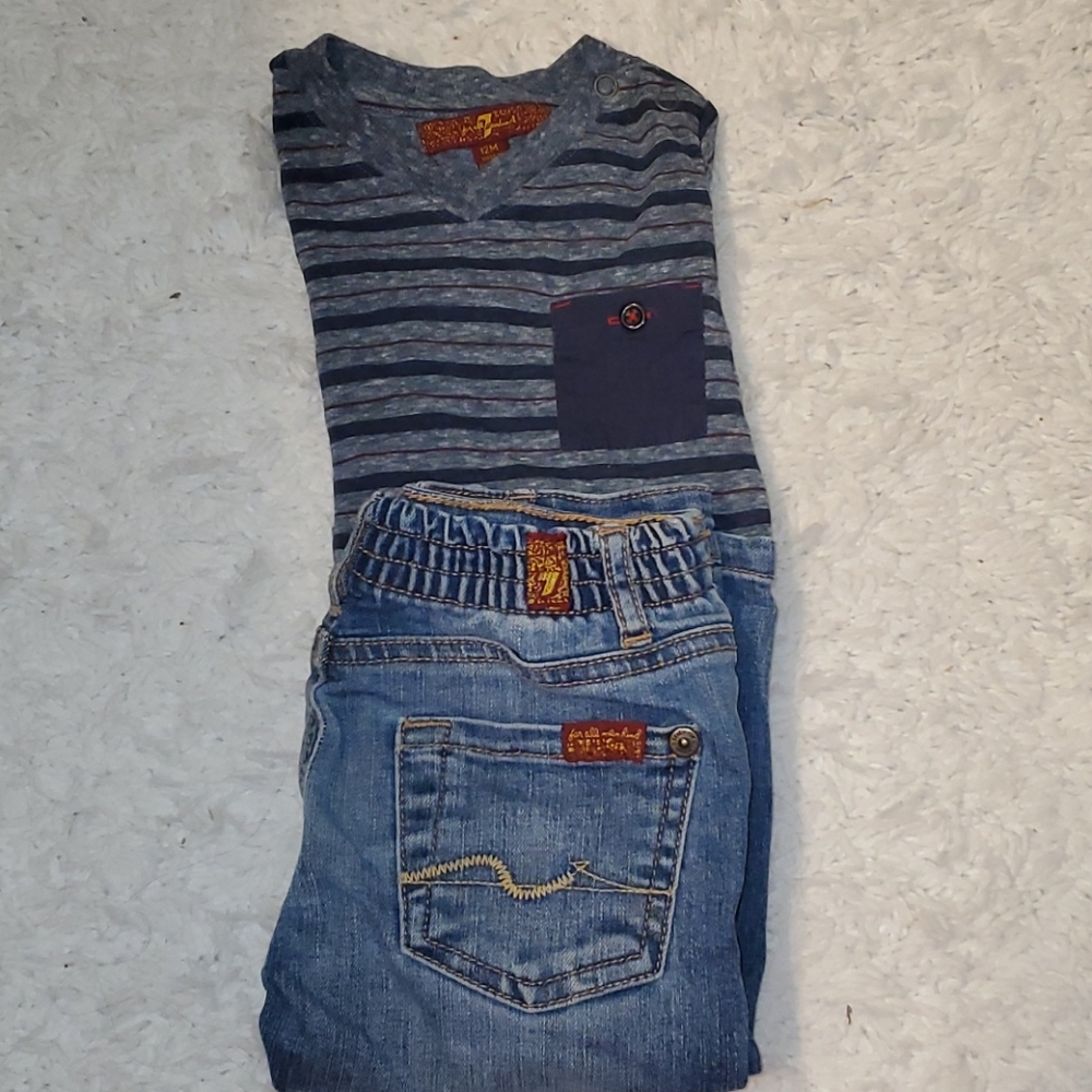 7 for all mankind outfit (12mo-runs big)